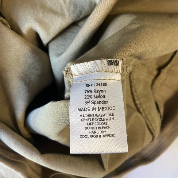 Andrea Jovine Women Khaki Jeggings size 10P Natural Tan Mid Rise Stretch Slim - Picture 8 of 10